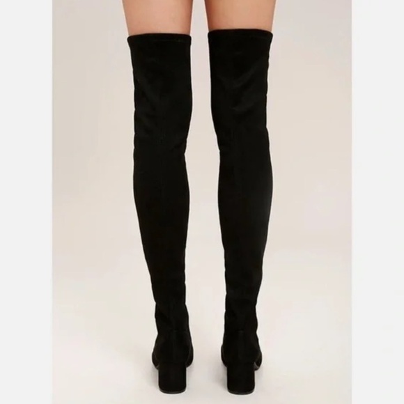 Steve Madden Isaac Black Vegan Suede Over the Knee Boots Black Sz 8 - Picture 15 of 16